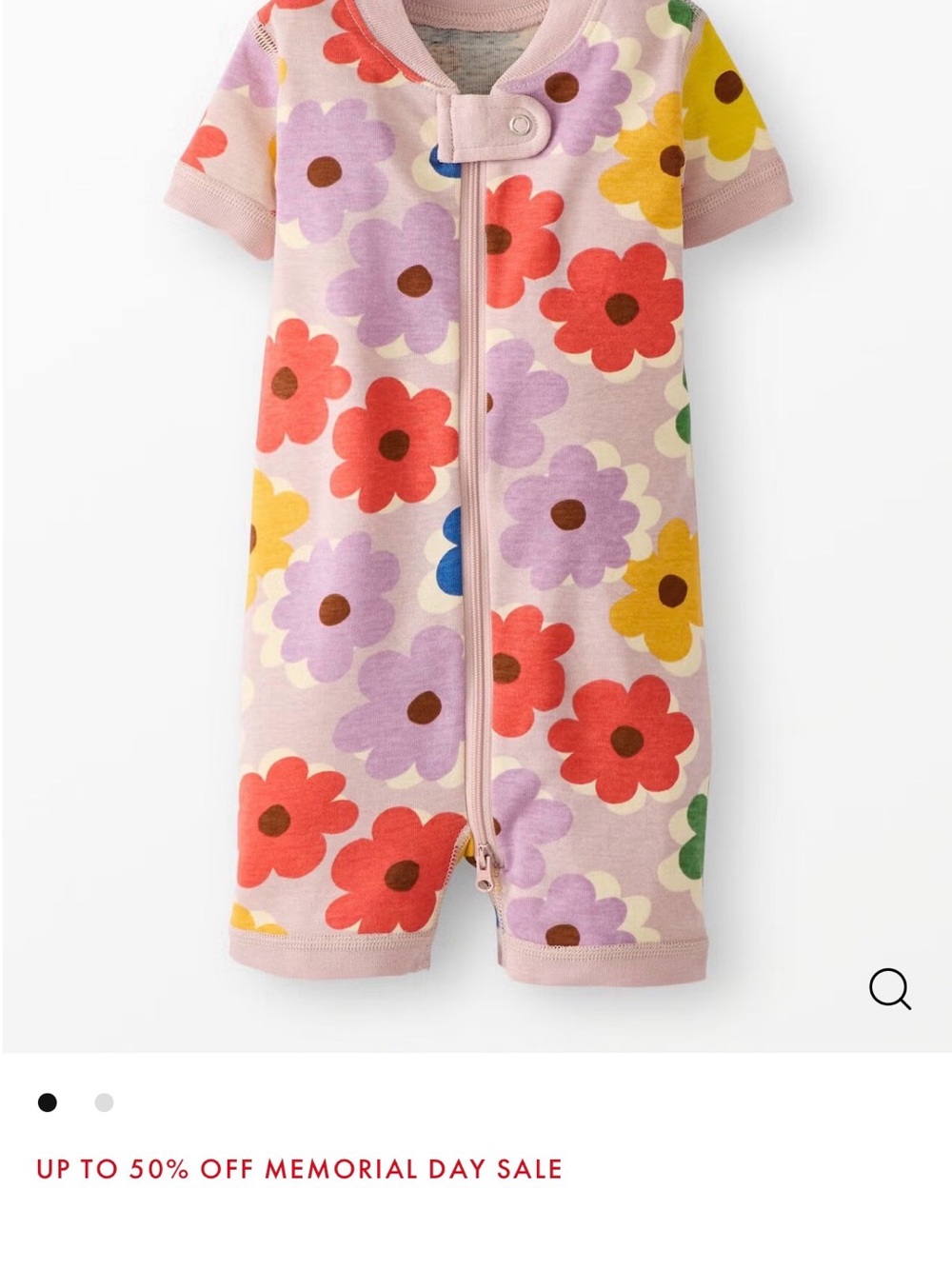 Hanna Andersson Pink Floral Short-Sleeve One-Piece Bodysuit - Picture 6 of 6